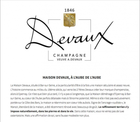 Le verre et l'assiette - Devaux's champagnes
